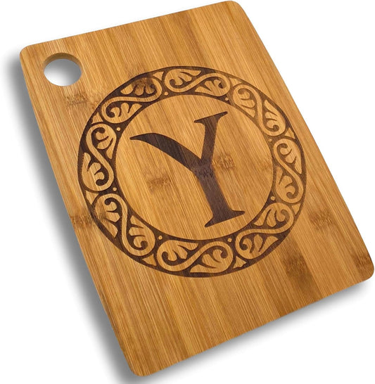 Personalized Cutting Board - Custom Bamboo Gift - Letter Y